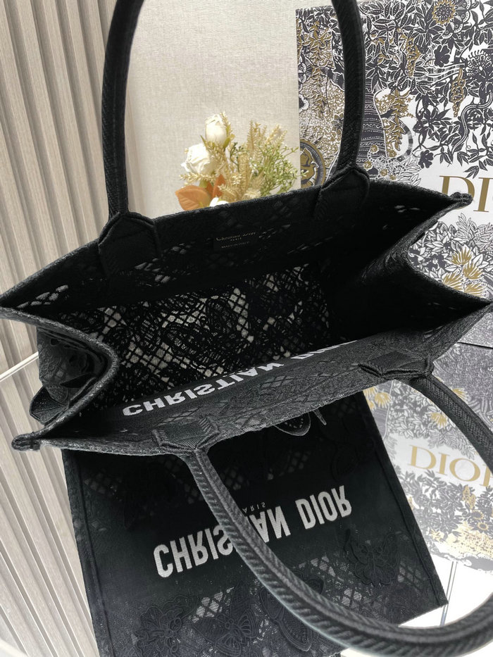 Medium Dior Book Tote Black Butterfly M1286