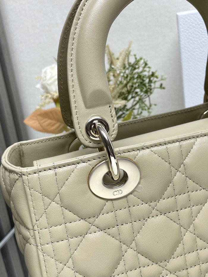 Medium Lady Dior Lambskin Bag Beige D2454