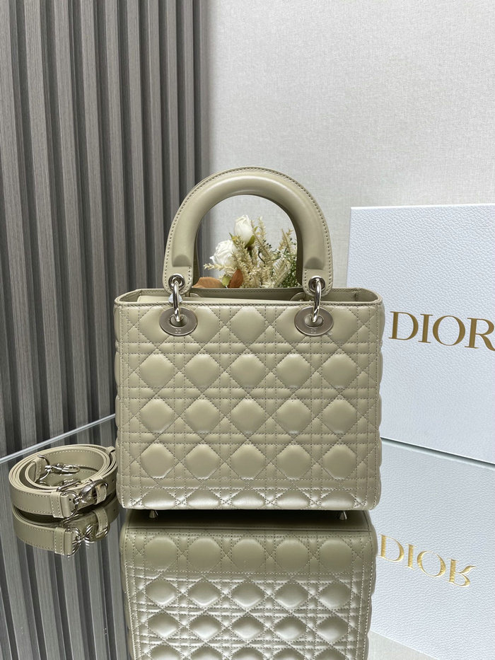 Medium Lady Dior Lambskin Bag Beige D2454