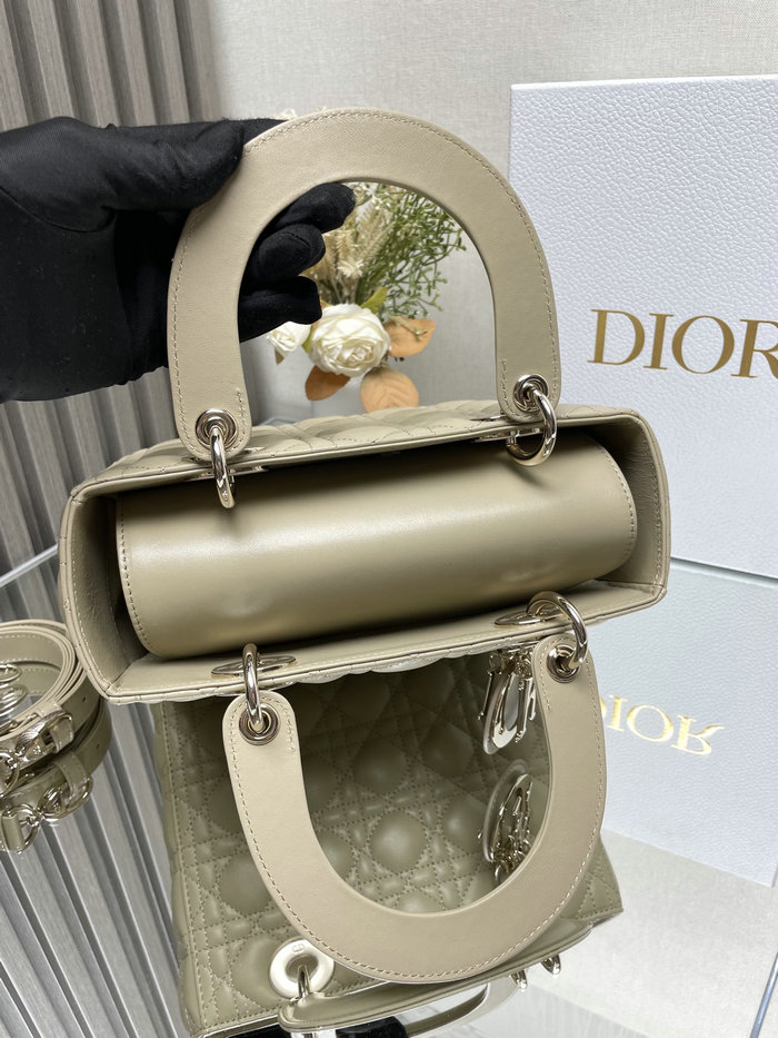 Medium Lady Dior Lambskin Bag Beige D2454
