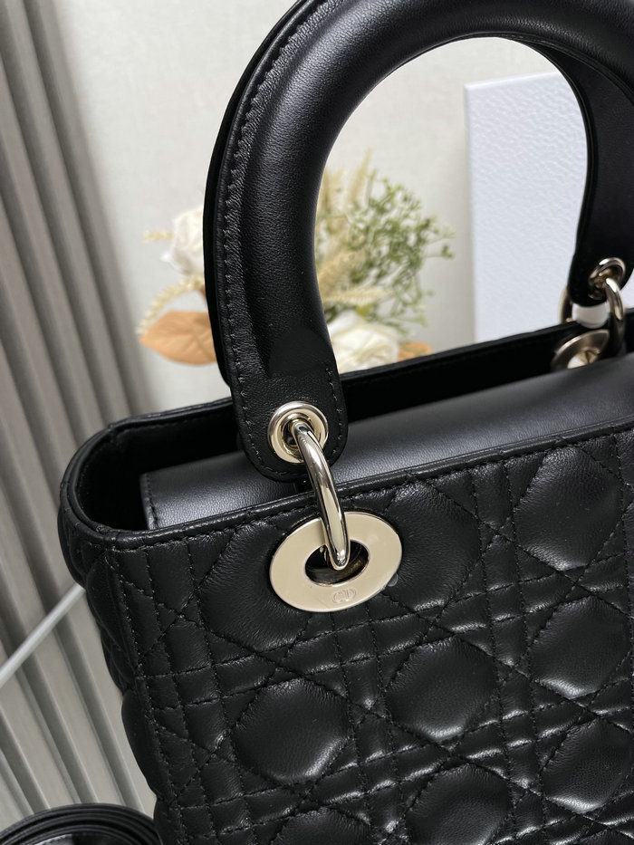 Medium Lady Dior Lambskin Bag Black D2454