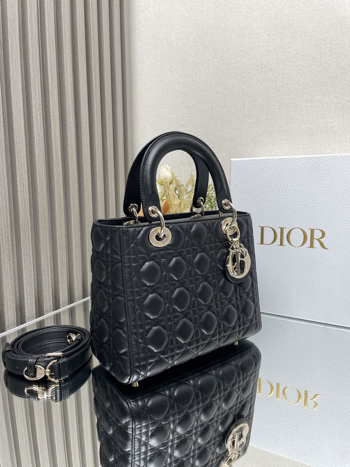 Medium Lady Dior Lambskin Bag Black D2454