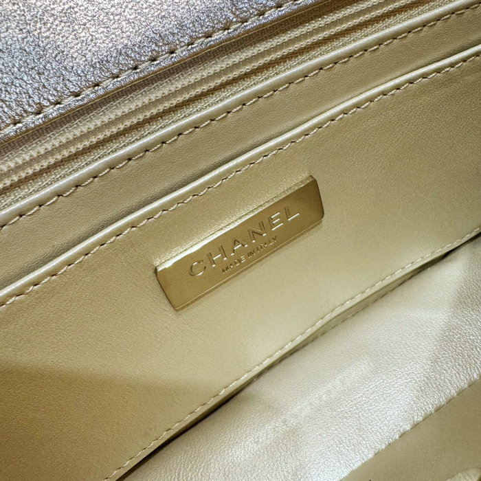 Mini Chanel Flap Bag Star Coin Purse Light Gold AS4646
