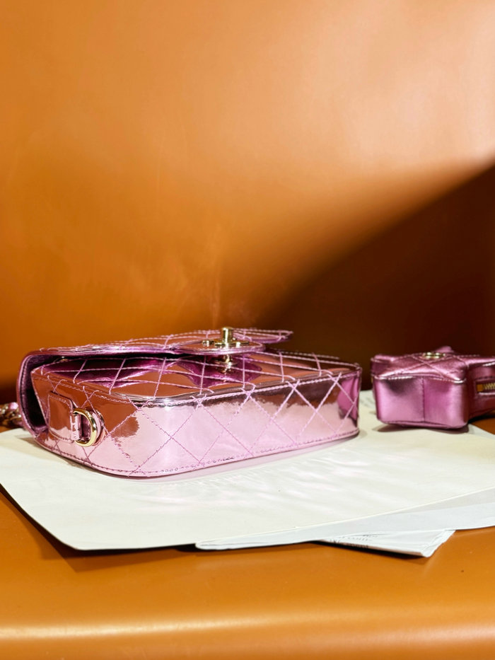 Mini Chanel Flap Bag Star Coin Purse Pink AS4646