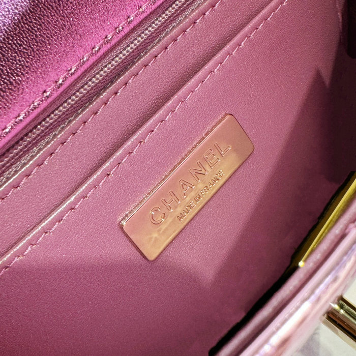 Mini Chanel Flap Bag Star Coin Purse Pink AS4646
