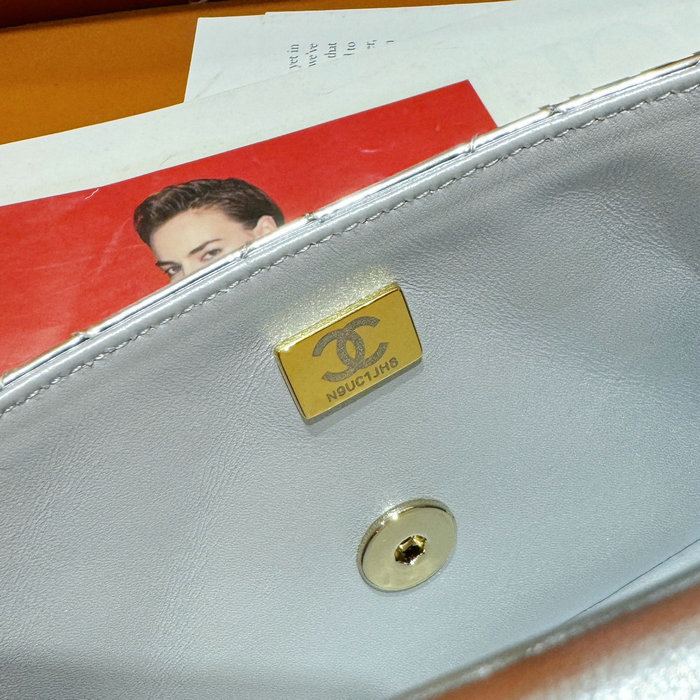 Mini Chanel Flap Bag Star Coin Purse Silver AS4646