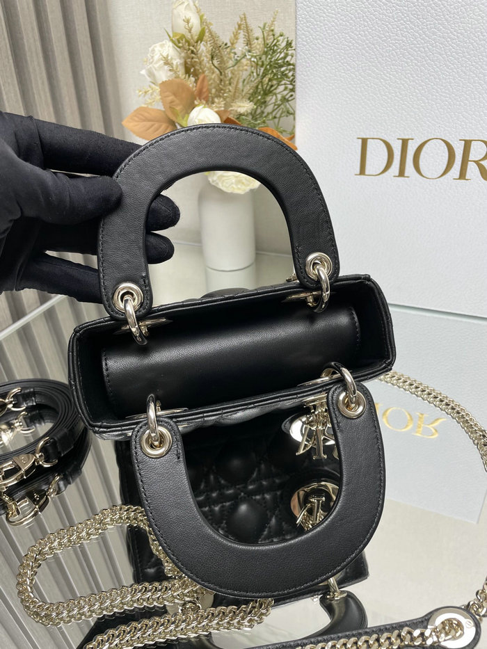 Mini Lady Dior Lambskin Bag Black MD0505