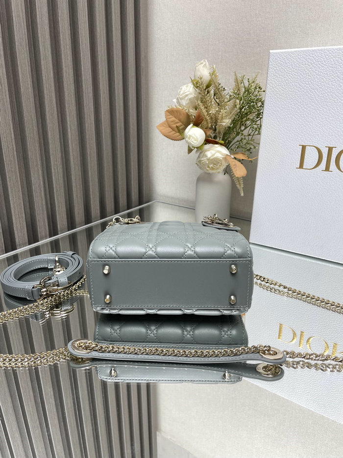 Mini Lady Dior Lambskin Bag Stone Grey MD0505