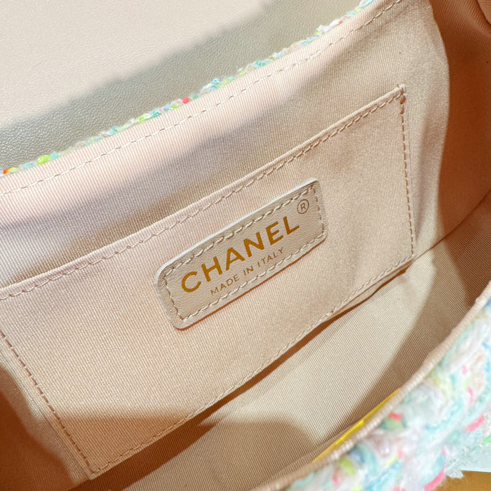 Small Chanel Tweed Bag with Top Handle Pink AS4573