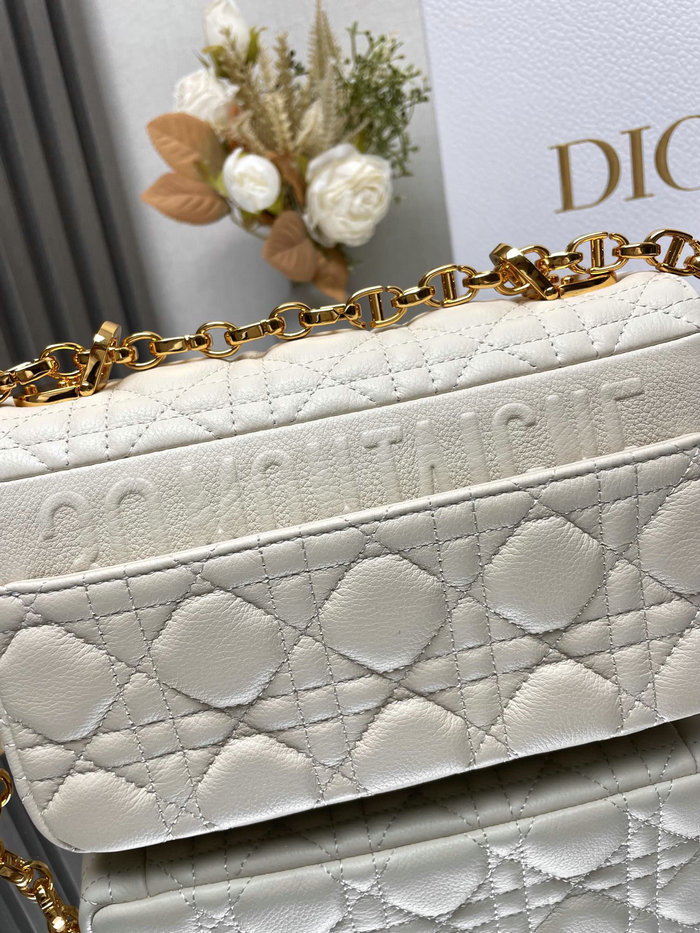 Small Dior Caro Bag White DM9012