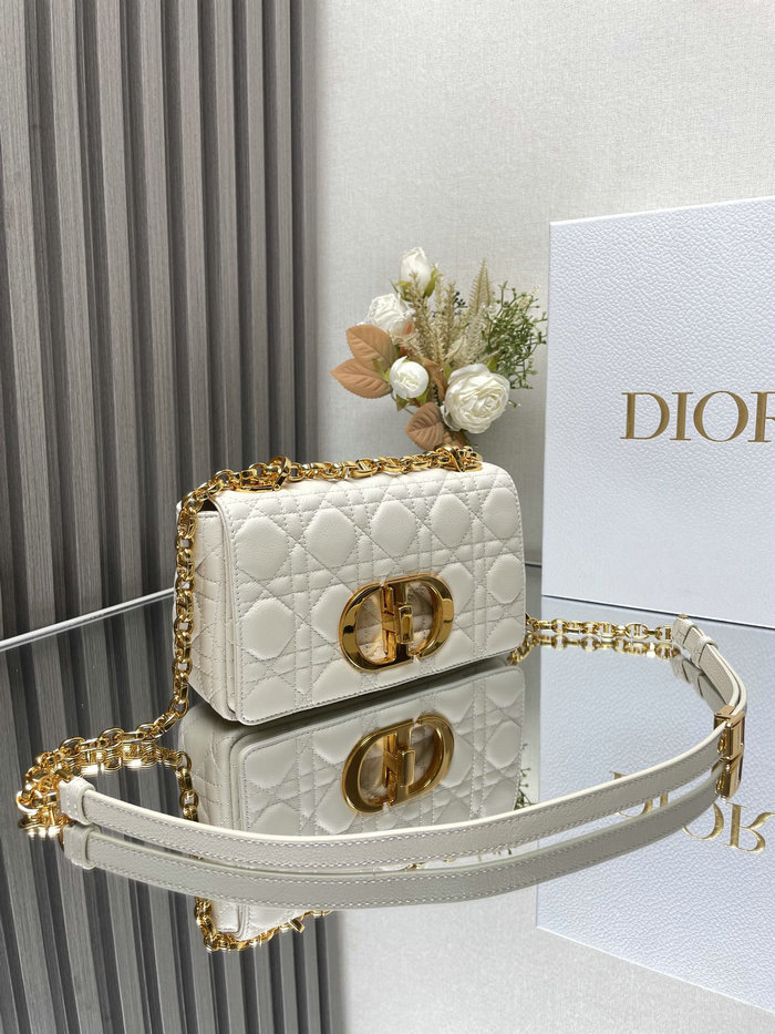Small Dior Caro Bag White DM9012