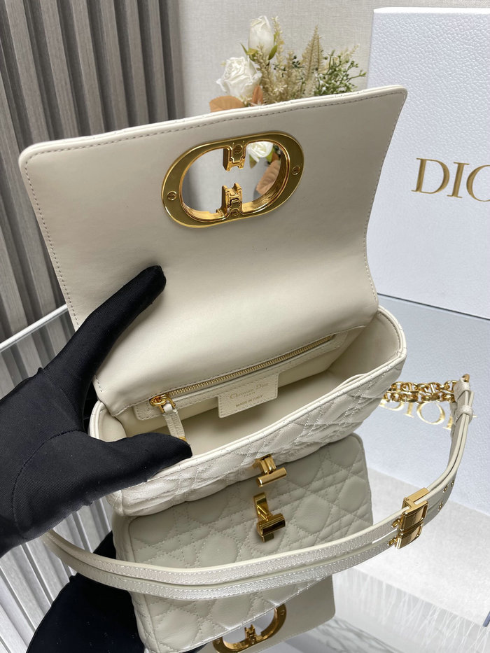 Small Dior Caro Bag White DM9012