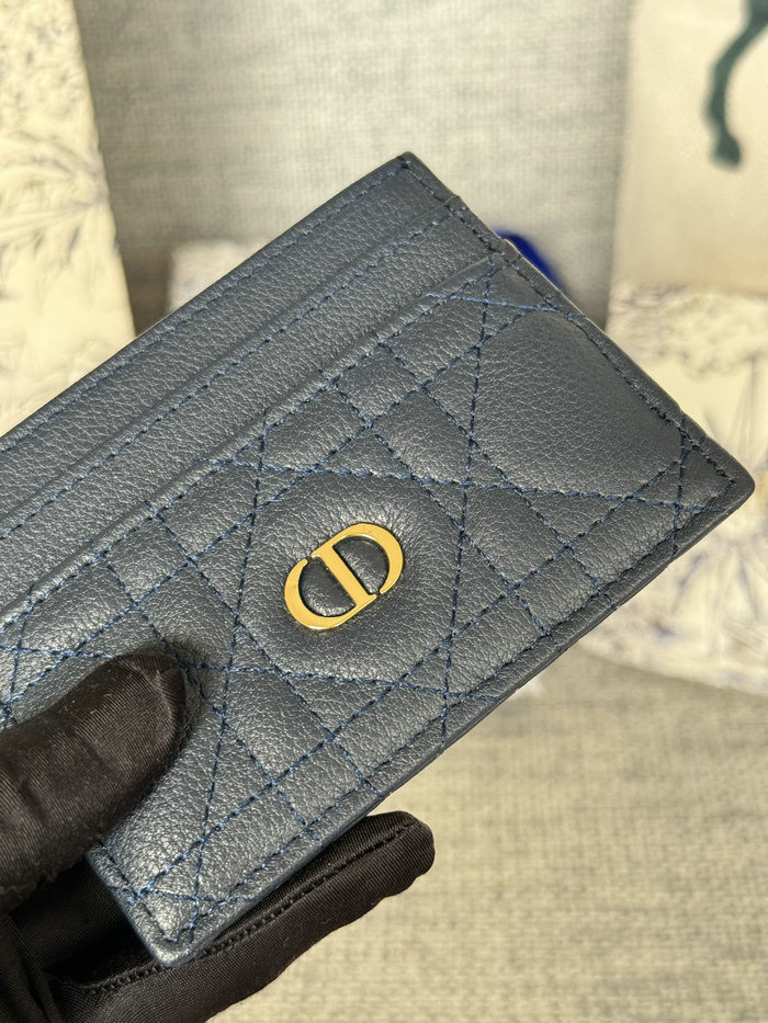 Dior Caro Freesia Card Holder Navy S5130