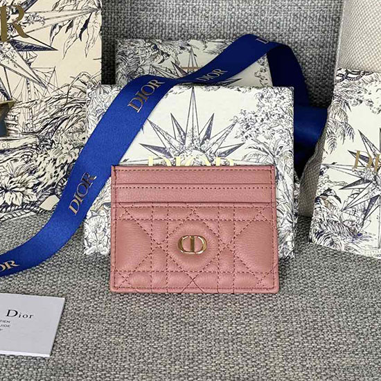 Dior Caro Freesia Card Holder Pink S5130