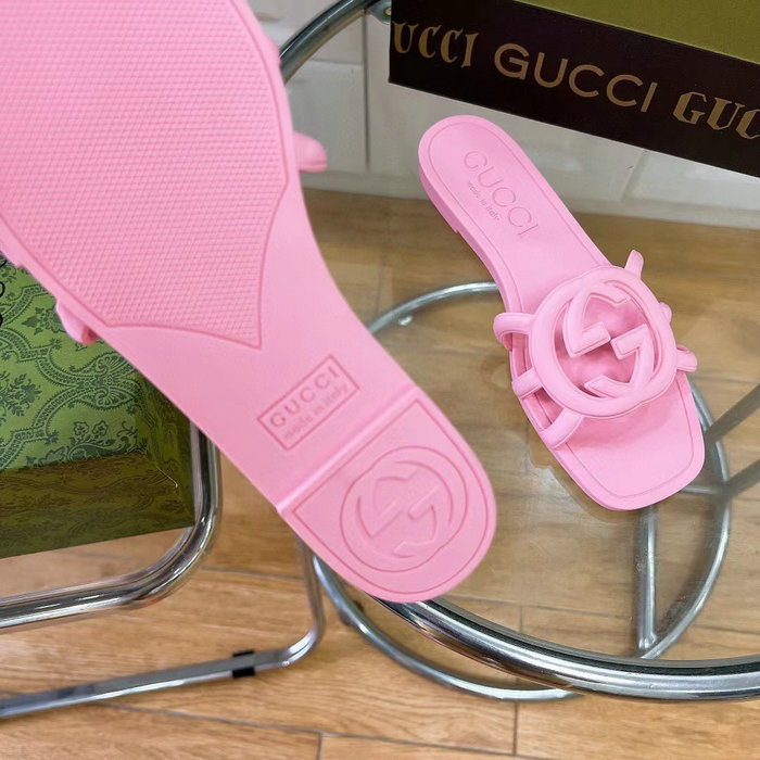 Gucci Interlocking G Slide Sandals Pink 780307