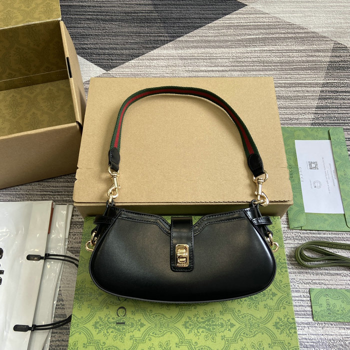 Gucci Moon Side Mini Leather Shoulder Bag Black 786015