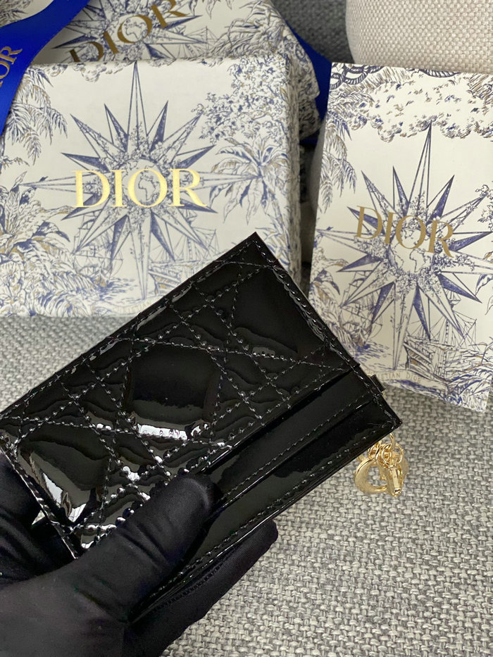 Lady Dior Freesia Card Holder Black S0974