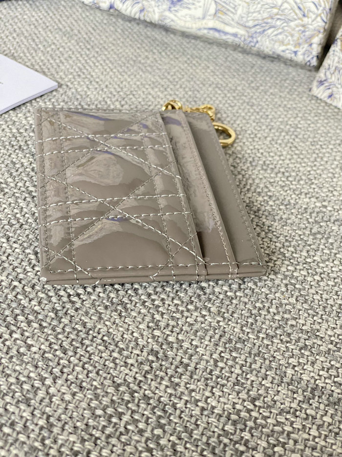 Lady Dior Freesia Card Holder Grey S0974