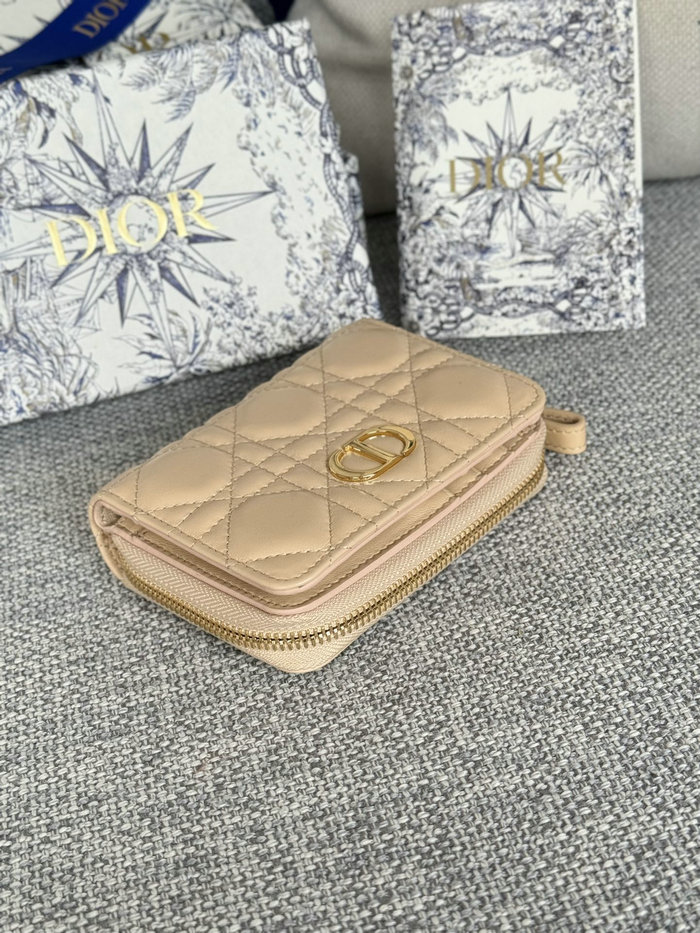 Lady Dior Lambskin Scarlet Wallet Beige S5032