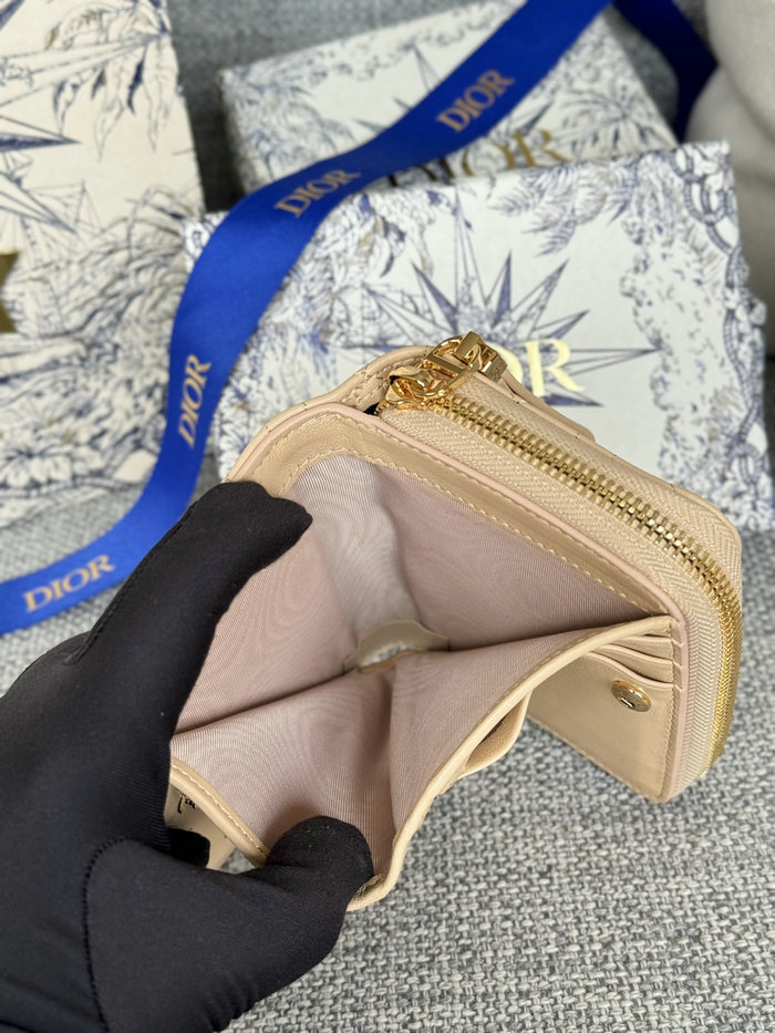 Lady Dior Lambskin Scarlet Wallet Beige S5032