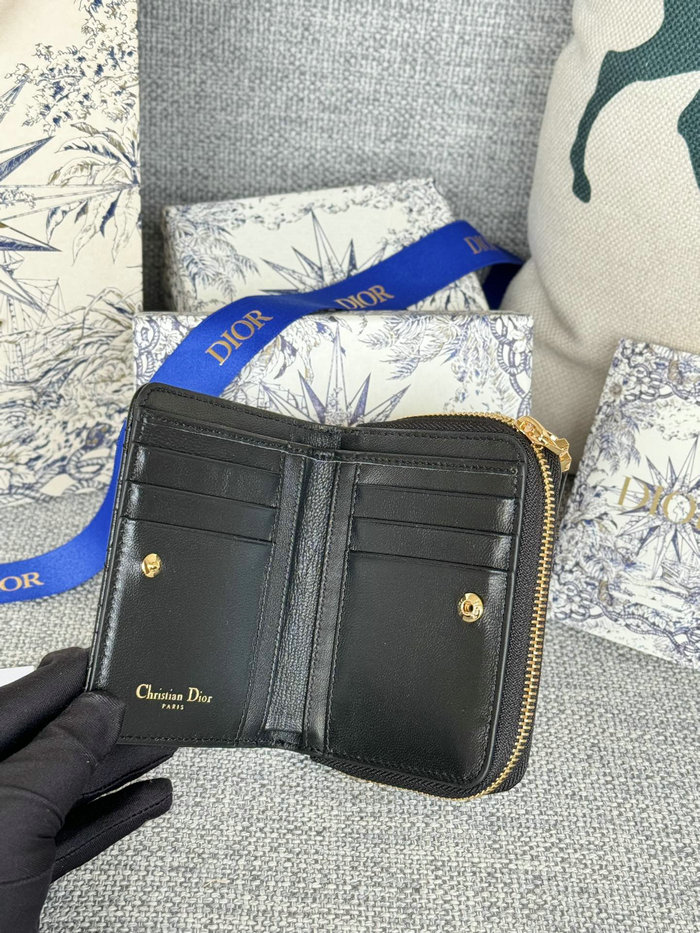 Lady Dior Lambskin Scarlet Wallet Black S5032