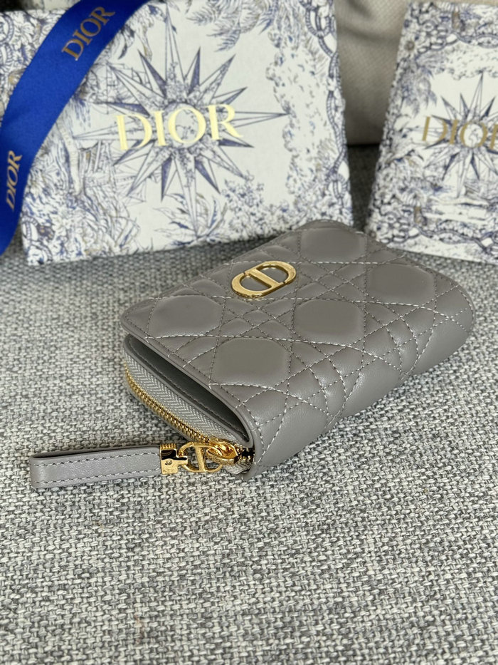 Lady Dior Lambskin Scarlet Wallet Grey S5032