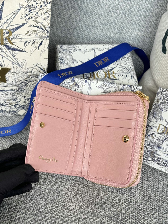 Lady Dior Lambskin Scarlet Wallet Pink S5032