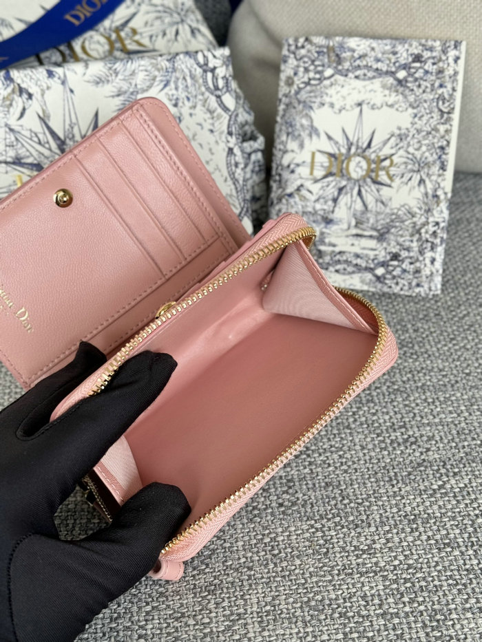 Lady Dior Lambskin Scarlet Wallet Pink S5032
