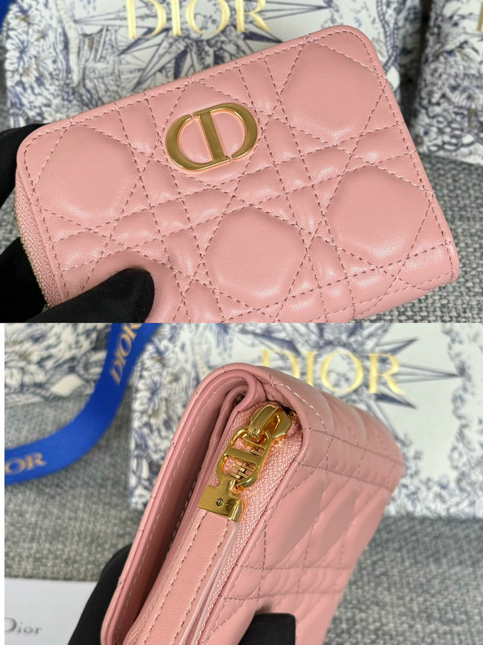 Lady Dior Lambskin Scarlet Wallet Pink S5032