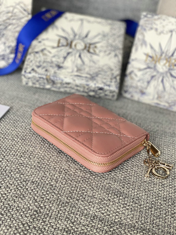 Lady Dior Lambskin Voyageur Small Coin Purse Nude S0985