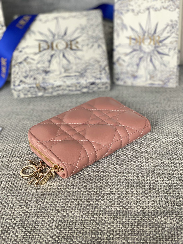 Lady Dior Lambskin Voyageur Small Coin Purse Nude S0985