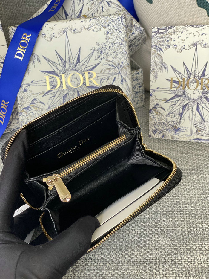 Lady Dior Patent Voyageur Small Coin Purse Black S0985