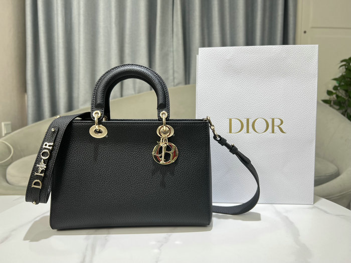 Medium Lady D-Sire My ABCDior Bag Black DM9220