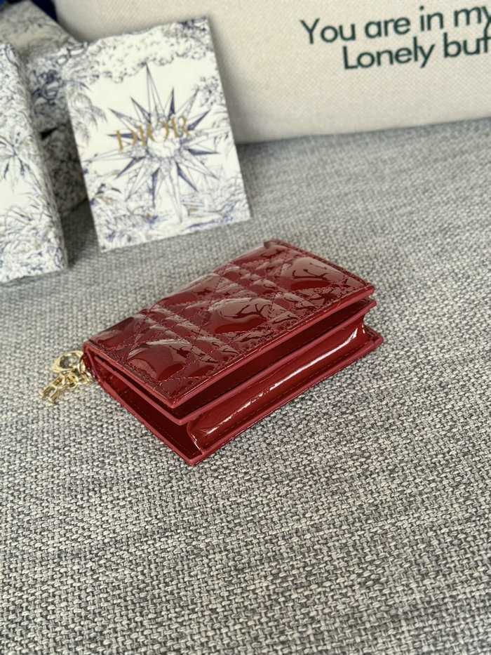 Mini Lady Dior Patent Gardenia Wallet S0178