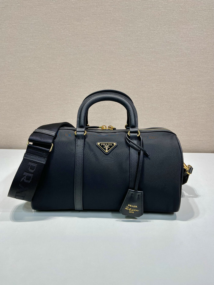 Prada Nylon Top Handle Bag Black 1BB233