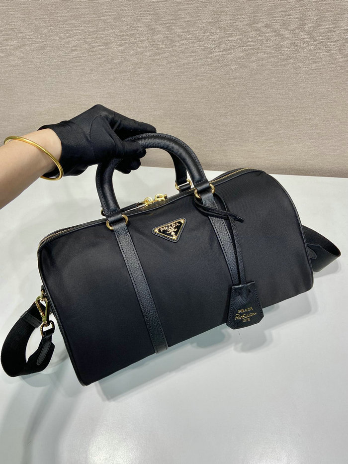 Prada Nylon Top Handle Bag Black 1BB233