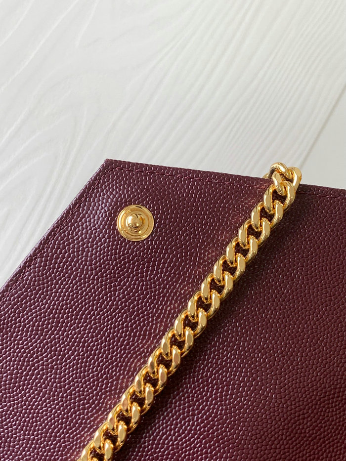 Saint Laurent Chain Wallet Burgundy 360452