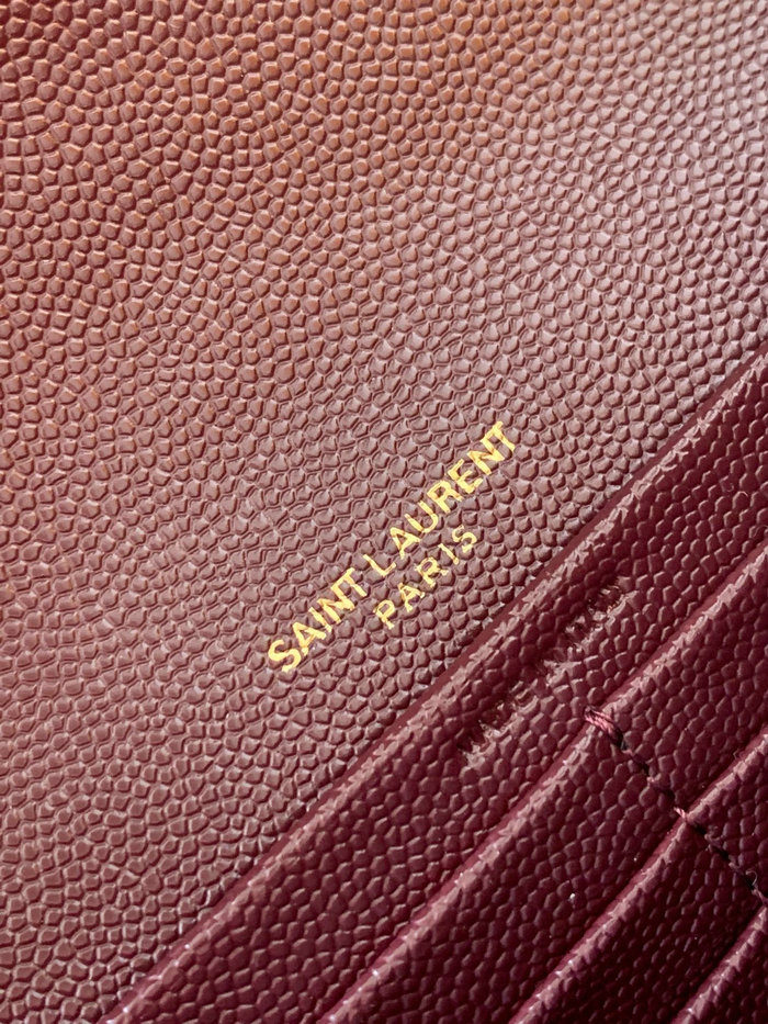 Saint Laurent Chain Wallet Burgundy 360452