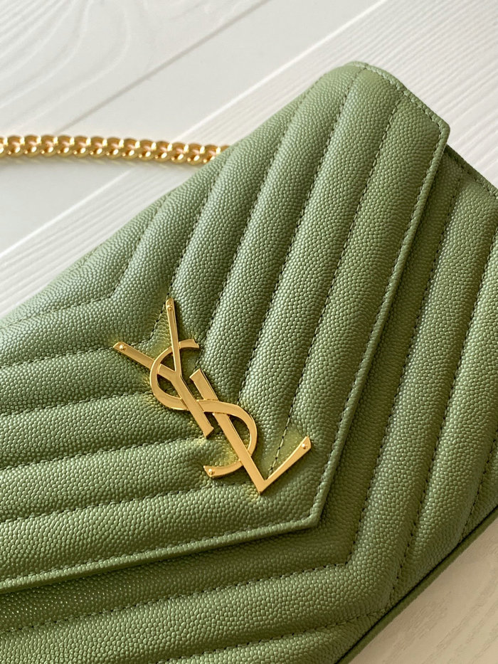 Saint Laurent Chain Wallet Green 360452