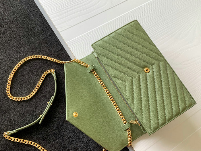 Saint Laurent Chain Wallet Green 360452