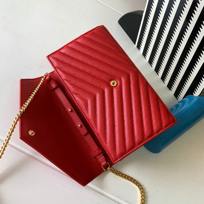 Saint Laurent Chain Wallet Red 360452