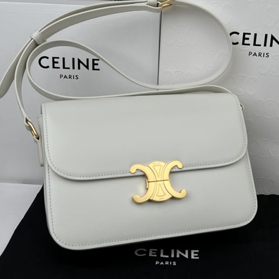 Celine Medium Triomphe Bag White Cl35023