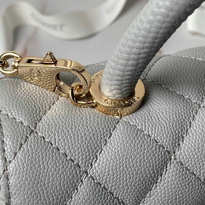 Chanel Flap Bag With Top Handle Grey A92991