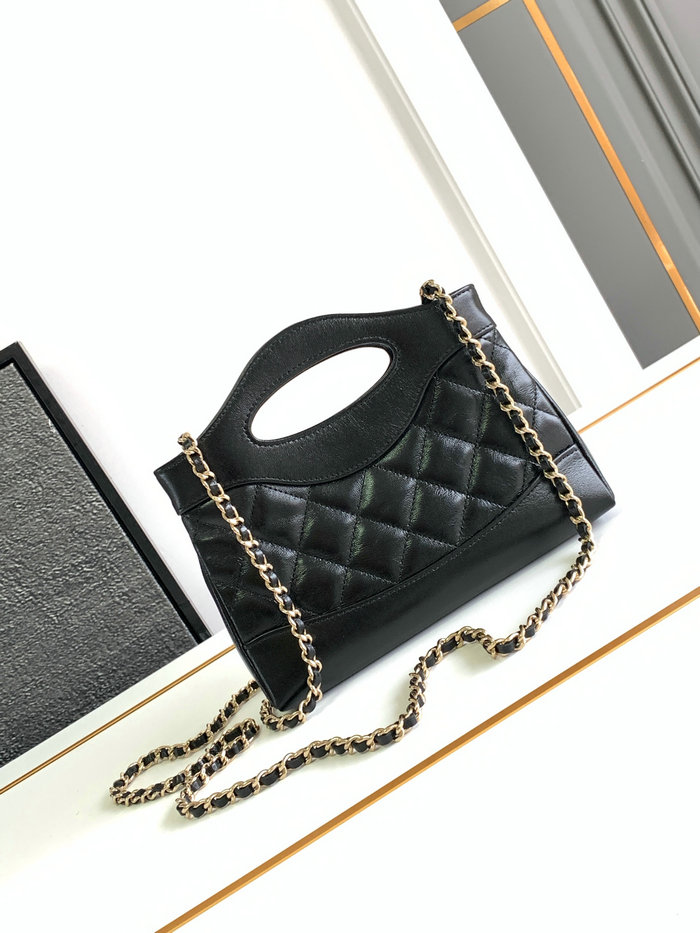Chanel Mini 31 Clutch With Chain Black AS3656