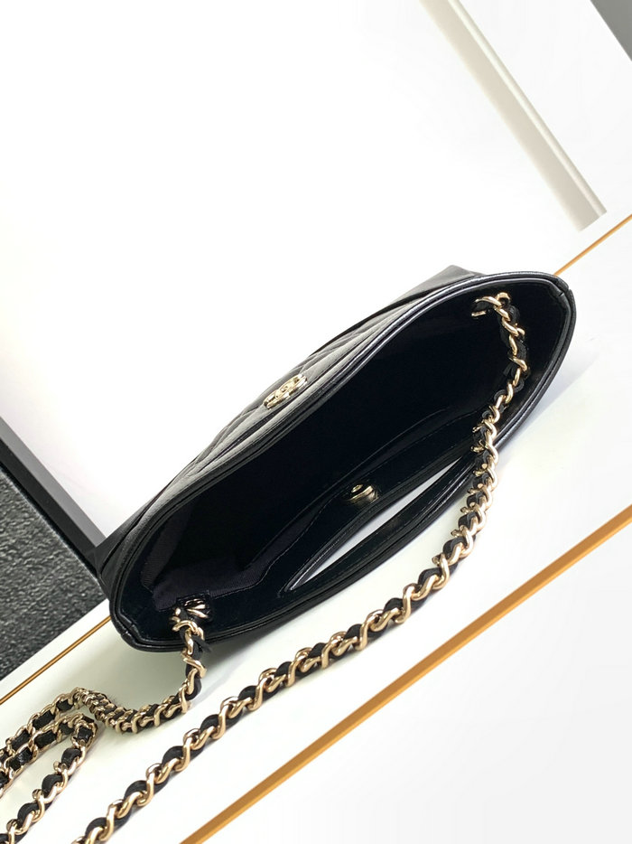 Chanel Mini 31 Clutch With Chain Black AS3656