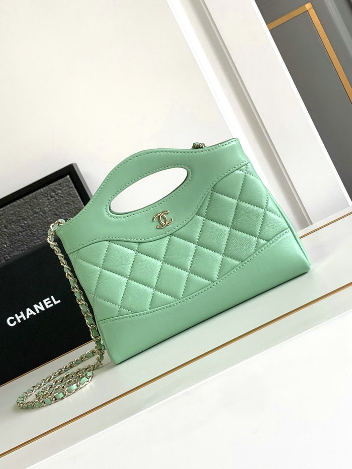 Chanel Mini 31 Clutch With Chain Green AS3656