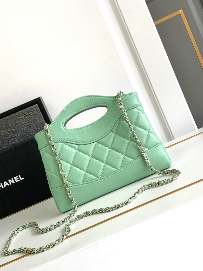 Chanel Mini 31 Clutch With Chain Green AS3656
