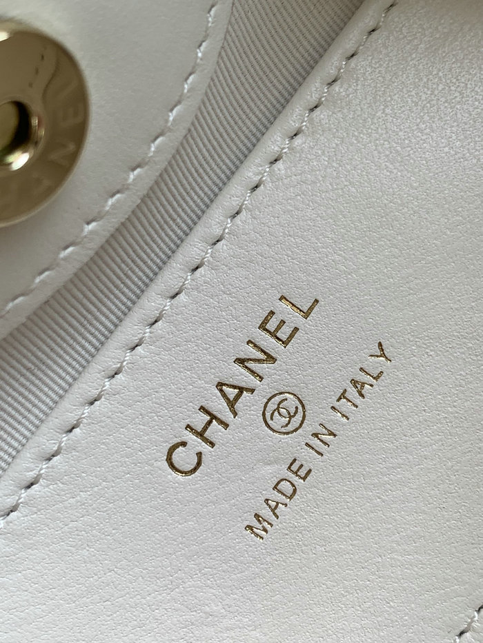 Chanel Mini 31 Clutch With Chain White AS3656