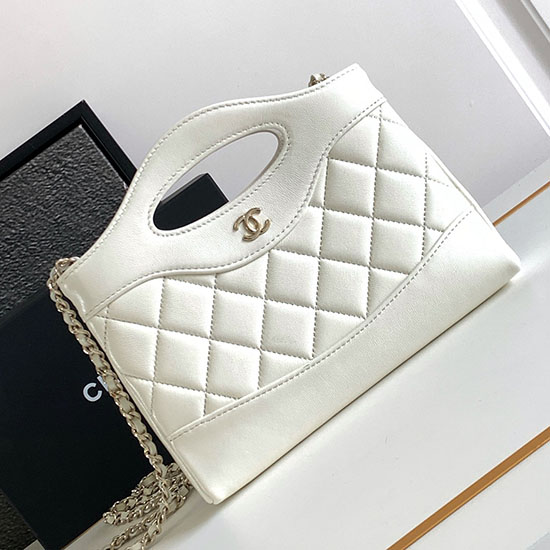 Chanel Mini 31 Clutch With Chain White AS3656