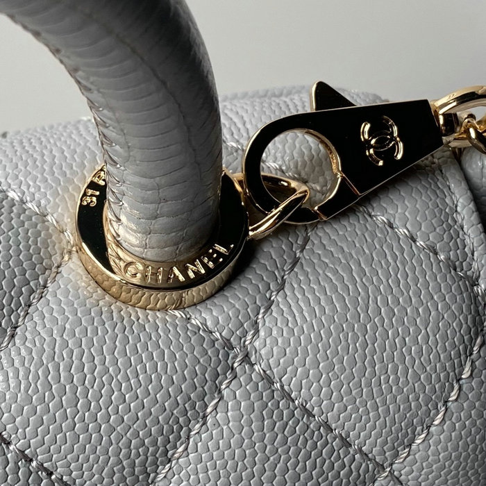 Chanel Mini Flap Bag with Top Handle Grey AS2215